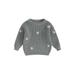 Qtinghua Newborn Infant Toddler Baby Girls Knitted Sweater Floral Embroidery Casual Long Sleeve Pullover Knitwear Warm Clothes Misty Gray 4-5 Years