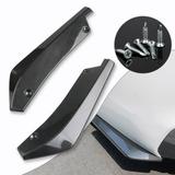 Liwarace Carbon Fiber Black Front Lip Car Spoiler Rear Bumper Lip Diffuser Splitter 2Pcs