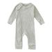 LBECLEY Winter Baby Girls Clothing Long Sleeve Jumpsuit Solid Color Full Zipper Striped Cotton Outwear for Baby Girl Bodysuits Grey Size 60 Grey Size 60