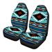 FKELYI Blue Aztec Car Seat Covers for Front Seat Protector Southwestern Tribal Geometry Saddle Blanket Soft Flexible Seat Cushion Cover