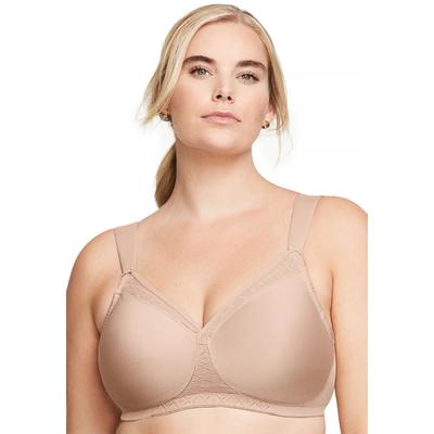 Plus Size Women's Full Figure Plus Size Magiclift Seamless T-Shirt Bra Wirefree #1080 Bra by Glamorise in Cafe (Size 44 DD)