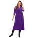 Plus Size Women's Pintuck Velour Dress by Woman Within in Radiant Purple (Size 24 W)
