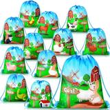 12 Packs Farm Animal Party Favor Bags Gift Bags Farm String Bags Farm Animal Birthday Party Supplies Barnyard Birthday Party Supplies Farm Party Favors for Kids Birthday Party