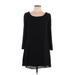 Speechless Casual Dress - Shift Scoop Neck Long sleeves: Black Print Dresses - Women's Size Medium