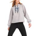 Women's DKNY Sport Heather Gray Los Angeles Rams Debbie Dolman Raglan Pullover Hoodie