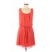 Speechless Casual Dress - Mini Scoop Neck Sleeveless: Orange Print Dresses - Women's Size Medium