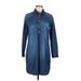 Old Navy Casual Dress - Mini High Neck Long sleeves: Blue Solid Dresses - Women's Size Medium