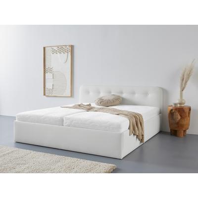Polsterbett "Rostock", weiß, L:210cm, Bezug 100% Polyurethan, Polsterung: Polsterwatte, Material Gestell: gepolsterter Holzwerkstoff, WESTFALIA SCHLAFKOMFORT, Betten, auch mit Stauraum und Kopfteilverstellung erhältlich Image