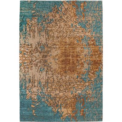 Teppich PADIRO "Primavera 725", bunt (sand, blau), B:160cm H:5mm L:230cm, Chenille, Baumwolle, Polyester, Teppiche, Flachgewebe, farbenfroher Vintage Look, Wohnzimmer Image