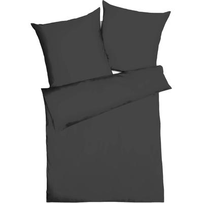 Bettwäsche KAEPPEL "Uni", grau (titanium), B/L: 140cm x 220cm, , Mako-Satin, B/L: 70cm x 90cm, Mako-Satin, Obermaterial: 100% Baumwolle, Bettwäsche, Unifarben Image