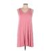 Gap Casual Dress - Mini V Neck Sleeveless: Pink Solid Dresses - Women's Size Medium