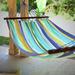 Dovecove Spreader Bar Hammock Canvas in Green/Blue/Brown | 120 D in | Wayfair 1AD3B14BBD7A4A1884152B9CBB5230BB