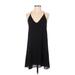 Three Eighty Two Casual Dress - Shift: Black Solid Dresses - Women's Size Small