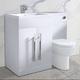 White Bathroom Left Hand Storage Furniture Combination Vanity Unit Set with Toilet - NRG