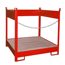 Fass Stapelpalette FSP 4 lackiert RAL3000 Feuerrot Umwelt Lagertechnik Image