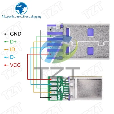 1 satz pd schnell ladung typ-c usb 65w 5a stecker schweißen mit 5pin pcb + typ ein männlich 5pin usb Image