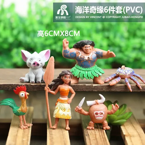 6 teile/satz Disney Moana Action figur Moana Prinzessin Chef Tui Sina Puppe Figuren Spielzeug für