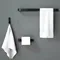 Bathroom Hardware Kit Black Aluminum Toilet Paper Holder Nail-Free Glue Kitchen Accessories Towel