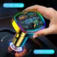 Car Charger Bluetooth 5.0 FM Transmitter Audio Receiver PD 18W Type-C Dual USB Colorful Light