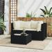 Irfora 3 Piece Patio Set with Cushions Black Poly Rattan