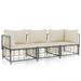 Irfora 3 Piece Patio Set with Cushions Anthracite Poly Rattan