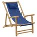 Irfora Deck Chair Bamboo and Canvas Navy Blue