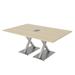 6 Person Rectangular Conference Table With X Bases Data And Electric