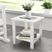 Adirondack Outdoor Side Table 2-Tier HIPS All Weather Resistant Square Patio End Table White