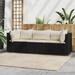 Irfora 3 Piece Patio Set with Cushions Black Poly Rattan