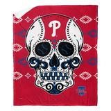 MLB Candy Skull Philadelphia Phillies Silk Touch Sherpa Throw