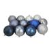 12ct Sapphire Blue/Denim/Silver/Pewter Shatterproof Christmas Ball Ornaments 4"