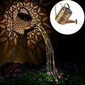 Gustave Solar Watering Can Lights Outdoor Waterproof LED String Waterfall Lights with Cascading Lights Metal Retro Hanging Lantern Garden Light Decorations for Pathway Yard