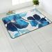 Solana Modern Floral 2 X3 Area Rugs Non-Skid (Non-Slip) Rubber Backing Blue - Gray Flowers Indoor Rug (2X3 Blue Grey)