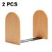 2 pcs Wood Bookends Non-Skid Bookend for Shelves Heavy Duty Bookends Book Stand for Books/CDs Style:Beech round head;