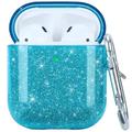 Sparkling Blue Case Compatible with AirPods Full Protective Soft TPU Cyan Cover Compatible with AirPods 2 1 Wireless and Wired Charging Case ZPYOU -Blue