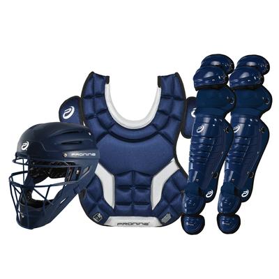 Pro Nine Armatus Elite Baseball Catcher's Gear Set - Ages 9-12 Navy
