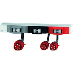 BACHMANN 19 1HE FuseBox 6xLS C16A, 2m H05VV-F 5G4mm CEE Stecker 32A rot