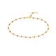 14ct Yellow Gold Red Enamel Bead Piatto Chain Ankle Bracelet Adjustable With One Inch Extension Ankle Jewelry Gifts for Women