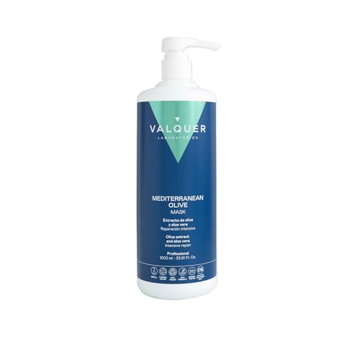 Valquer Mediterranean Olive Intensive Repairing, Moisturizing and Nourishing Hair Mask with Olive Extract, Panthenol and Aloe Vera for Damaged and Dry Hair. Natural Ingredients. 975 ml.