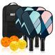 Beives Pickleball Paddles Set of 4 Pickleball Rackets Lightweight Pickleball Sets, 4 Pickleball Racquets and 4 Balls Including Portable Carry Bag