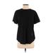 Fashion Short Sleeve T-Shirt: Black Print Tops - Women's Size Small