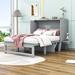 Red Barrel Studio® Oakboro Full Size Wood Murphy Bed w/ USB Port & Shelves Wood in Gray | 45 H x 54 W x 75 D in | Wayfair