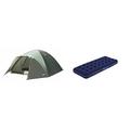 High Peak Kuppelzelt Nevada 3, Campingzelt mit Vorbau, Iglu-Zelt für 3 Personen & Bestway Luftbett Blue Horizon Single XL/Lo 185 x 76 x 22 cm