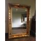 Heavy Chunky Wood Antique Gold Large Statement Swept French Dress Leaner Floor Wall Beveled Mirror 7ft x 4ft