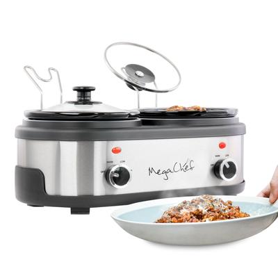 MegaChef Dual 1.5 Liter Crock Buffet Slow Cooker