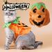 Mairbeon Halloween Pet Costume Pumpkin Spooky Design Fastener Tape Fixing Adjustable Comfortable to Wear Cats Dogs Play Costume