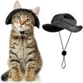 Cat Hats for Cats Only Cat Cowboy Hats with Ear Holes Tiny Pets Birthday Party Costume Cat Headwear Mini Cowboy Hat Funny Sombrero Kitten Hat Chihuahua Beanie Cap Party Decorations