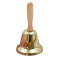 Vintage Bells Hand Bell Christmas Jingle Bell Metal Loud Bell Copper Brass Bell Restaurant Call Bell Wedding Bell with Wooden Handle - gold