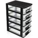 5- Layer Storage Box Desktop Storage Drawer Units Multifunctional Sundries Storage Container for Home Office Black