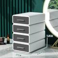 Stackable Office Storage Box Waterproof Durable Makeup Bin for Office Dorm Desk Storage - 4 Pieces